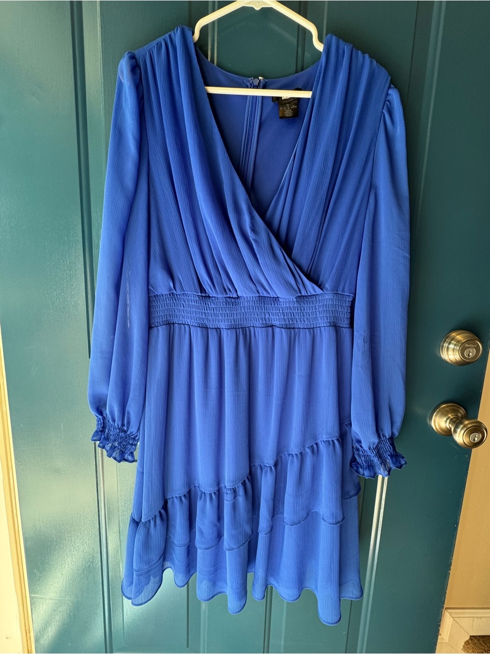 DKNY Electric Blue V-Neck Dress